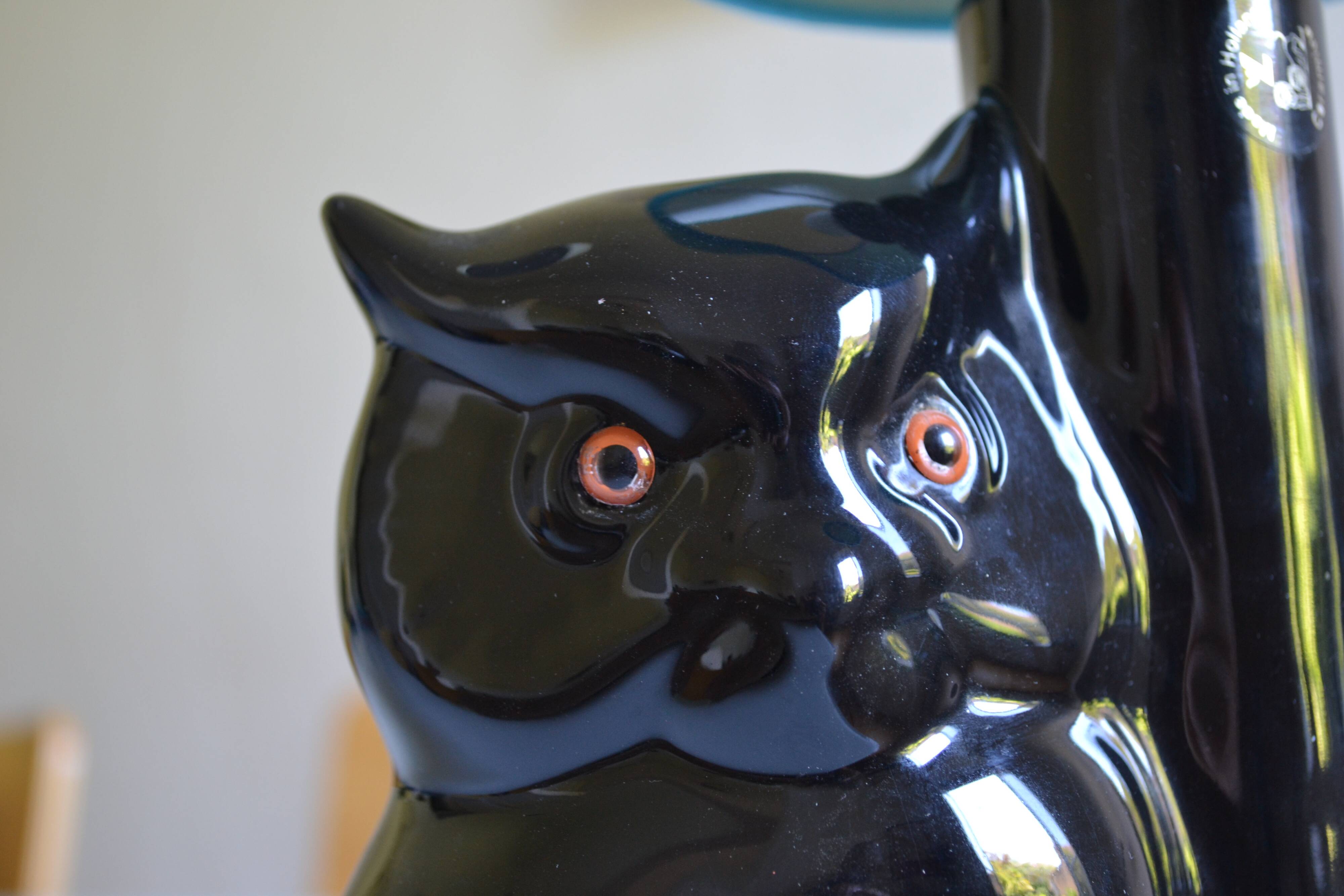 Vintage owl lamp 1980 ceramic holland