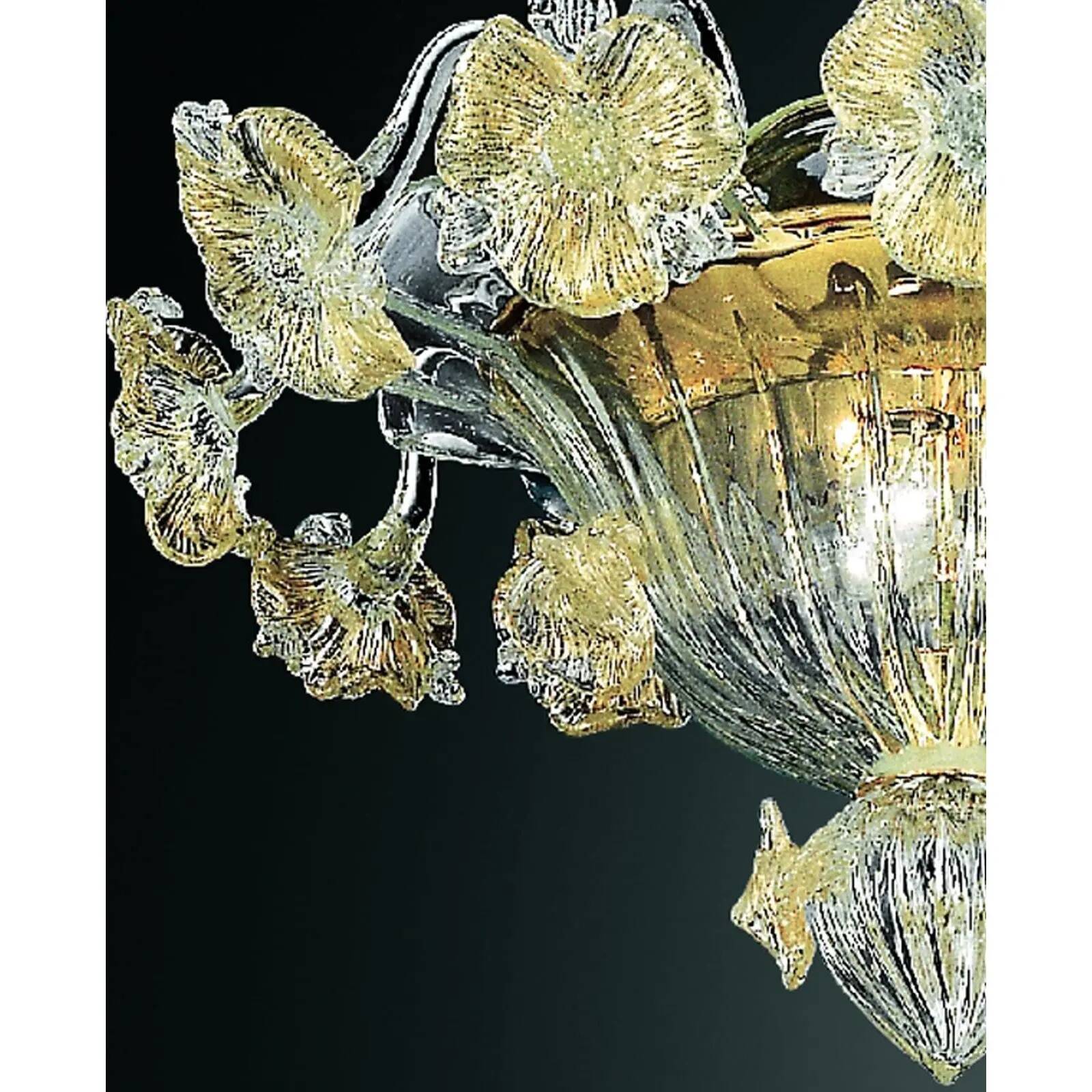 Venetian Floreal Gold Murano Glass Flush Mount