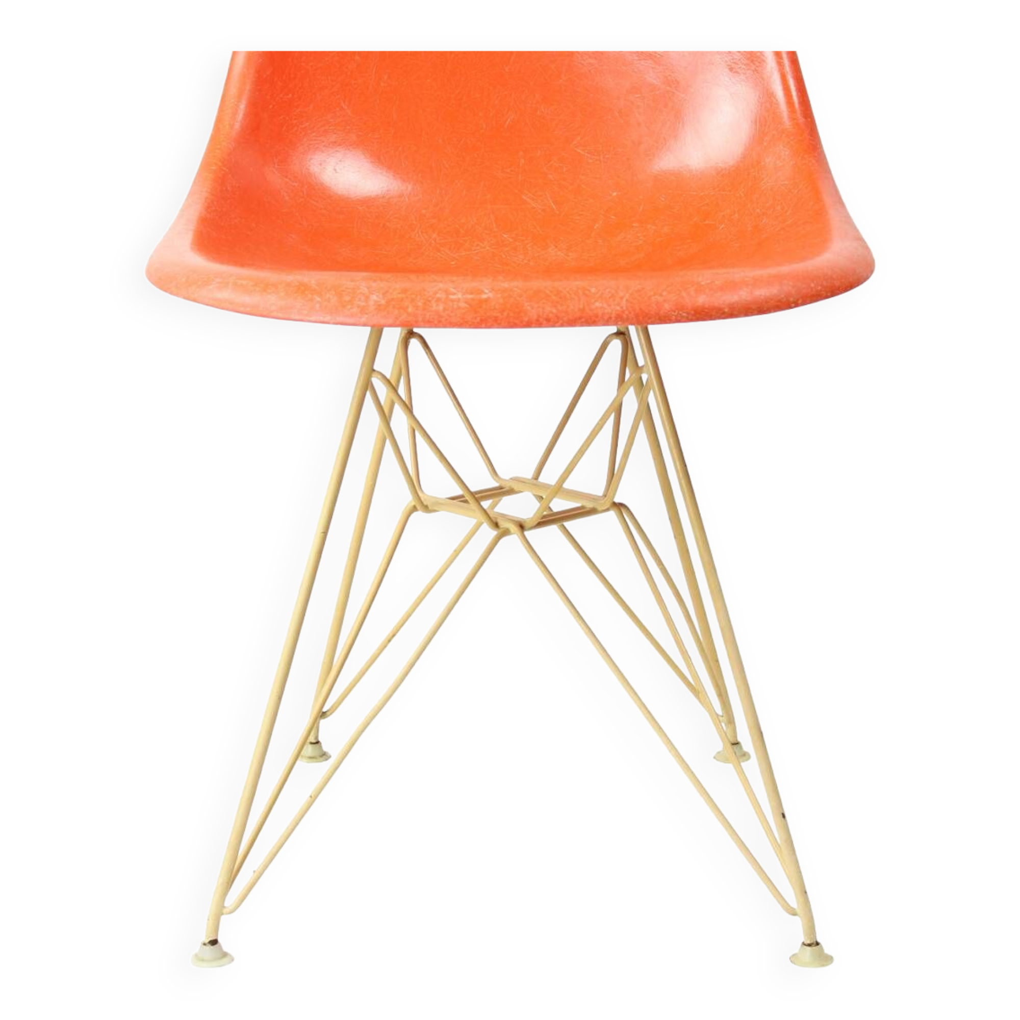 Chaise Coquille Eiffel Orange De Charles Et Ray Eames Pour Herman Miller, 1960s