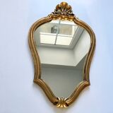 Mirror rocked carved and gilded wood 30x45cm