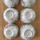 6 antique coffee cups in pearlescent porcelain