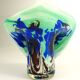 Vase, blown glass, inclusions, large neck, signed Jean Michel Gauthier 2005