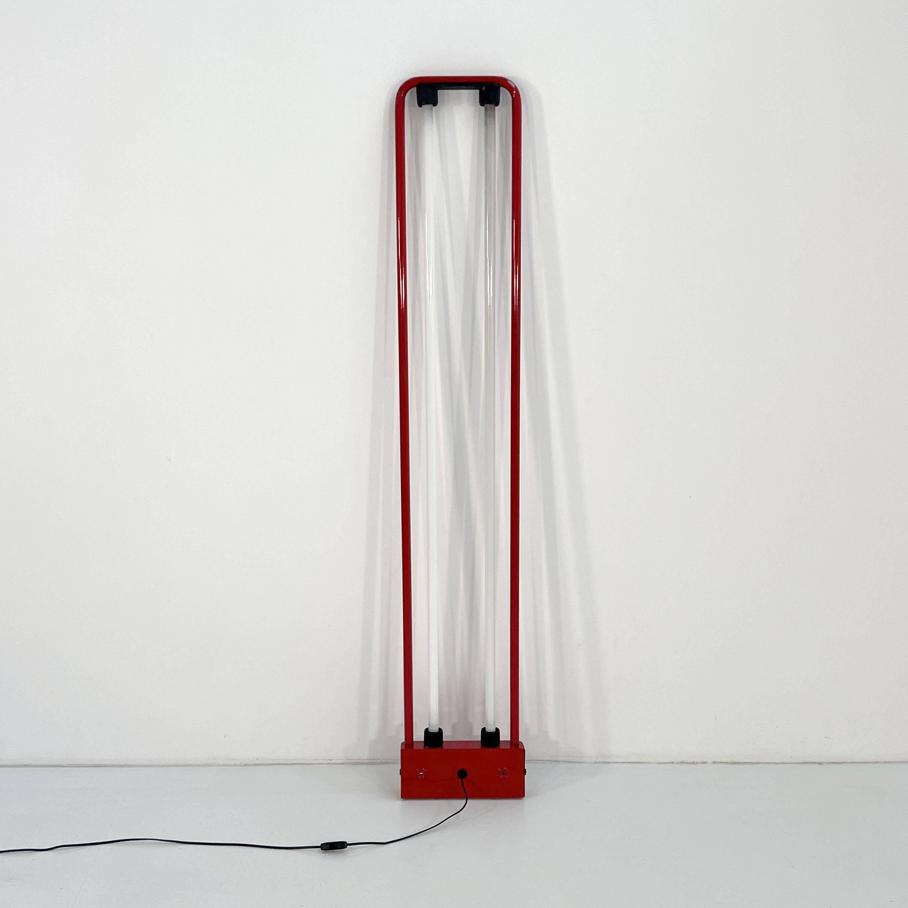 Red floor lamp by Gian N. Gigante for Zerbetto, 1980