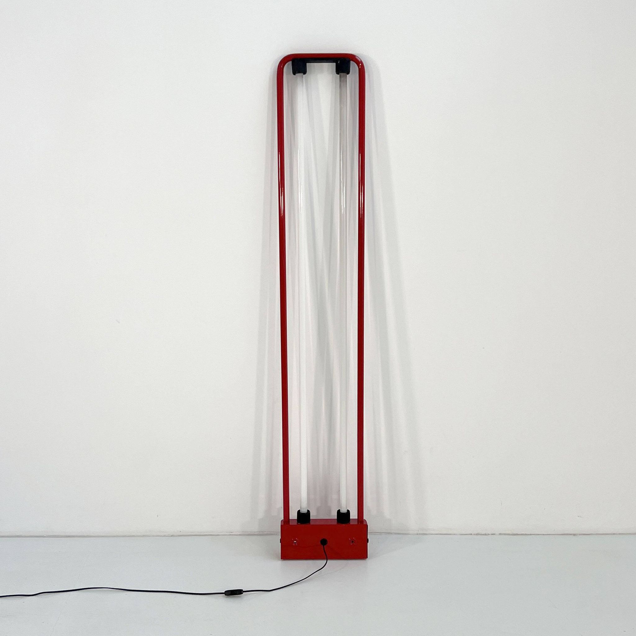 Red floor lamp by Gian N. Gigante for Zerbetto, 1980