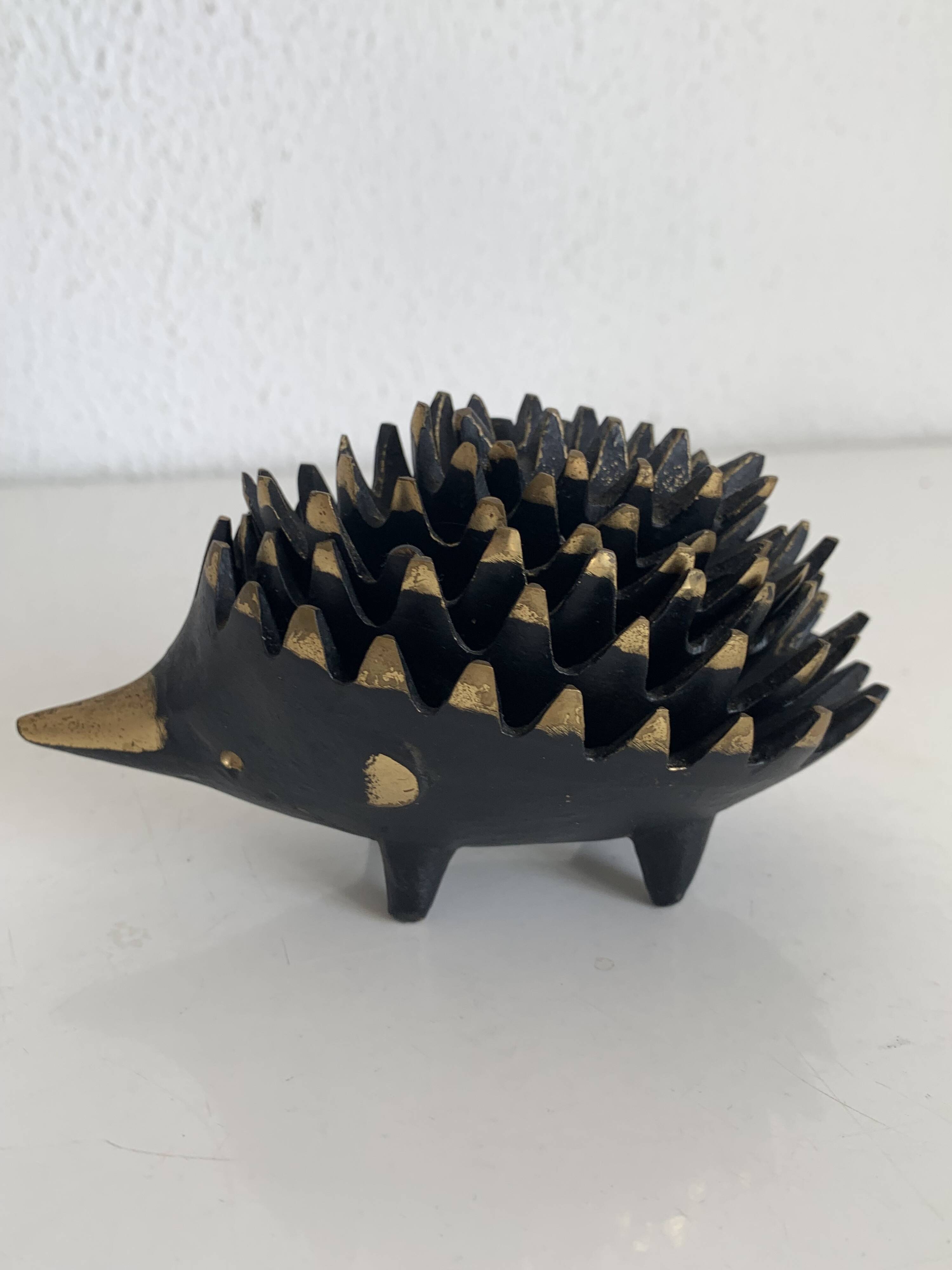 Vintage 1950 hedgehog ashtrays by Walter Bosse for Hertha Baller