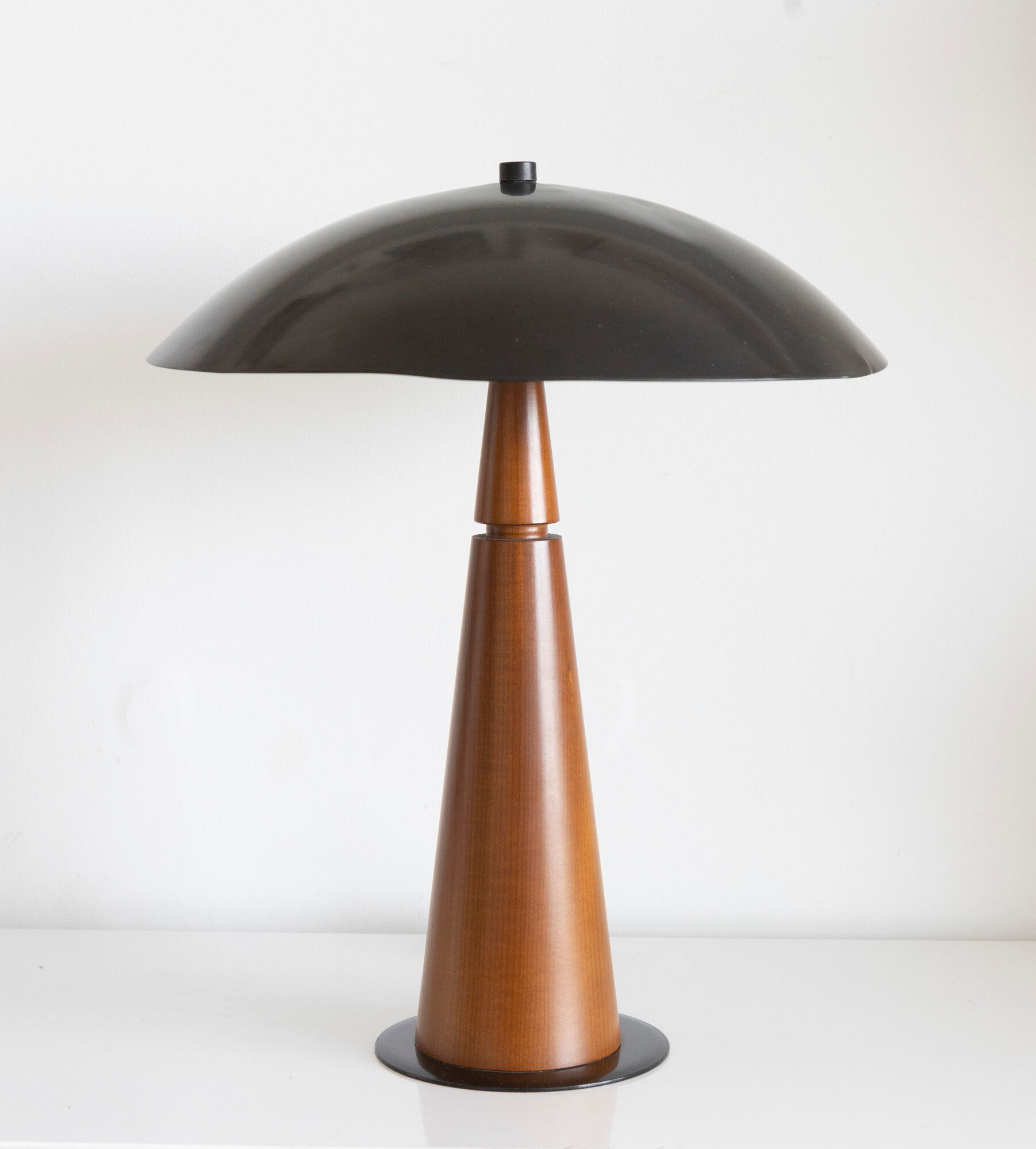 Vintage lamp Aluminor wooden foot art style vintage art deco 80s