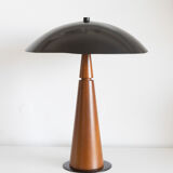 Vintage lamp Aluminor wooden foot art style vintage art deco 80s