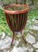 Vintage curved wood basket Art Deco worker