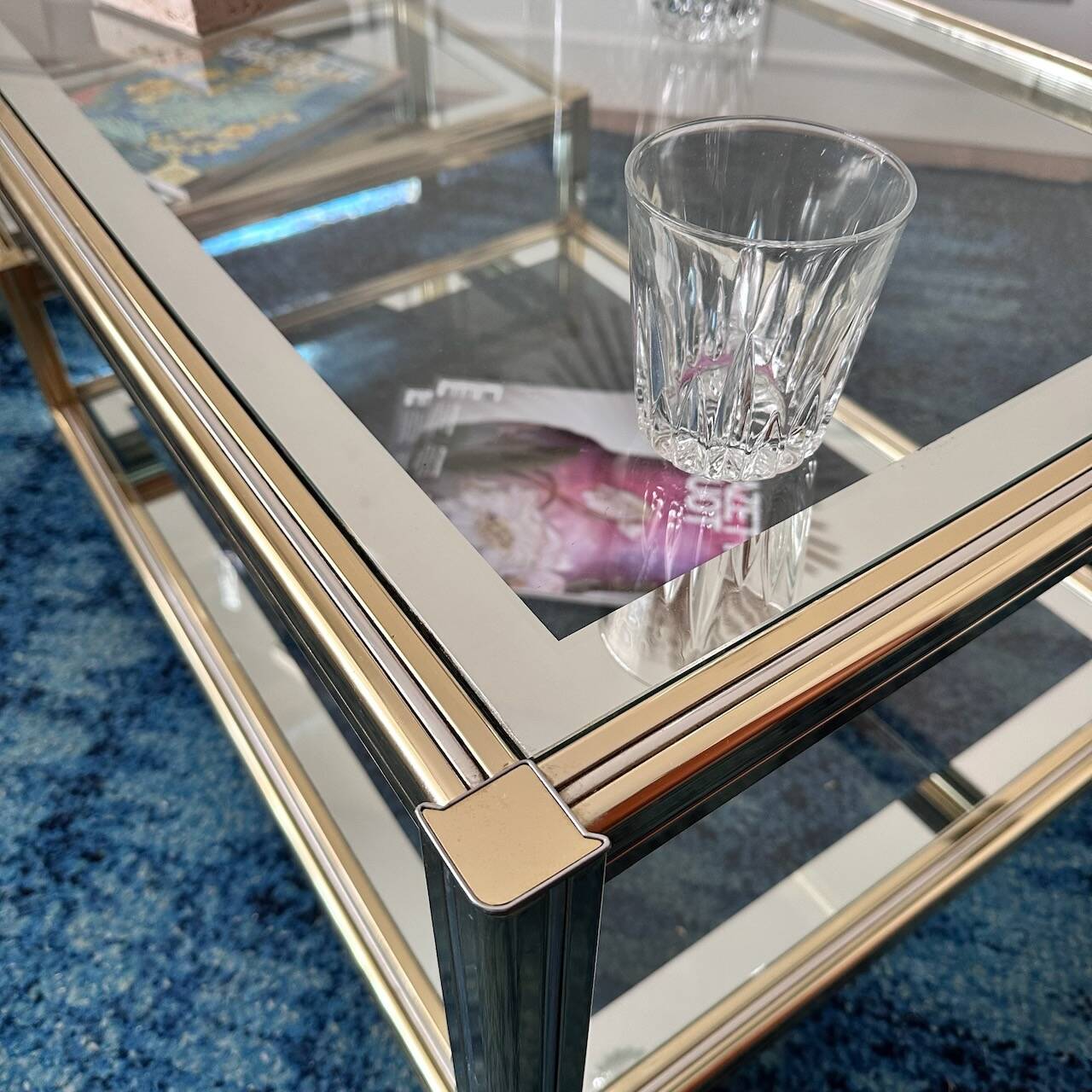 Vintage gold and silver coffee table