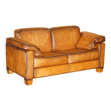 Two-seater canapé De Sede DS17 restored buffalo leather