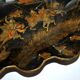 Chinese lacquer basket plateau Napoleon III with gold decoration, Japan combat, 19th century.