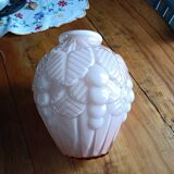 Art Deco pink opaline vase