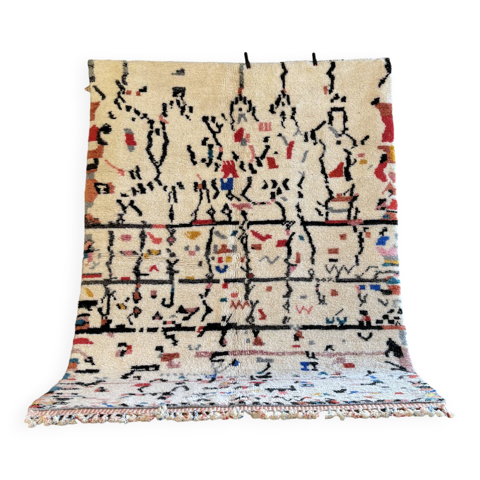 Large modern berber beni ouarain wool rug