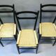 Italian chair in black ash and rope