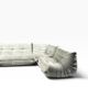 Modular Togo sofa in greige velvet by Ducaroy, Ligne Roset.
