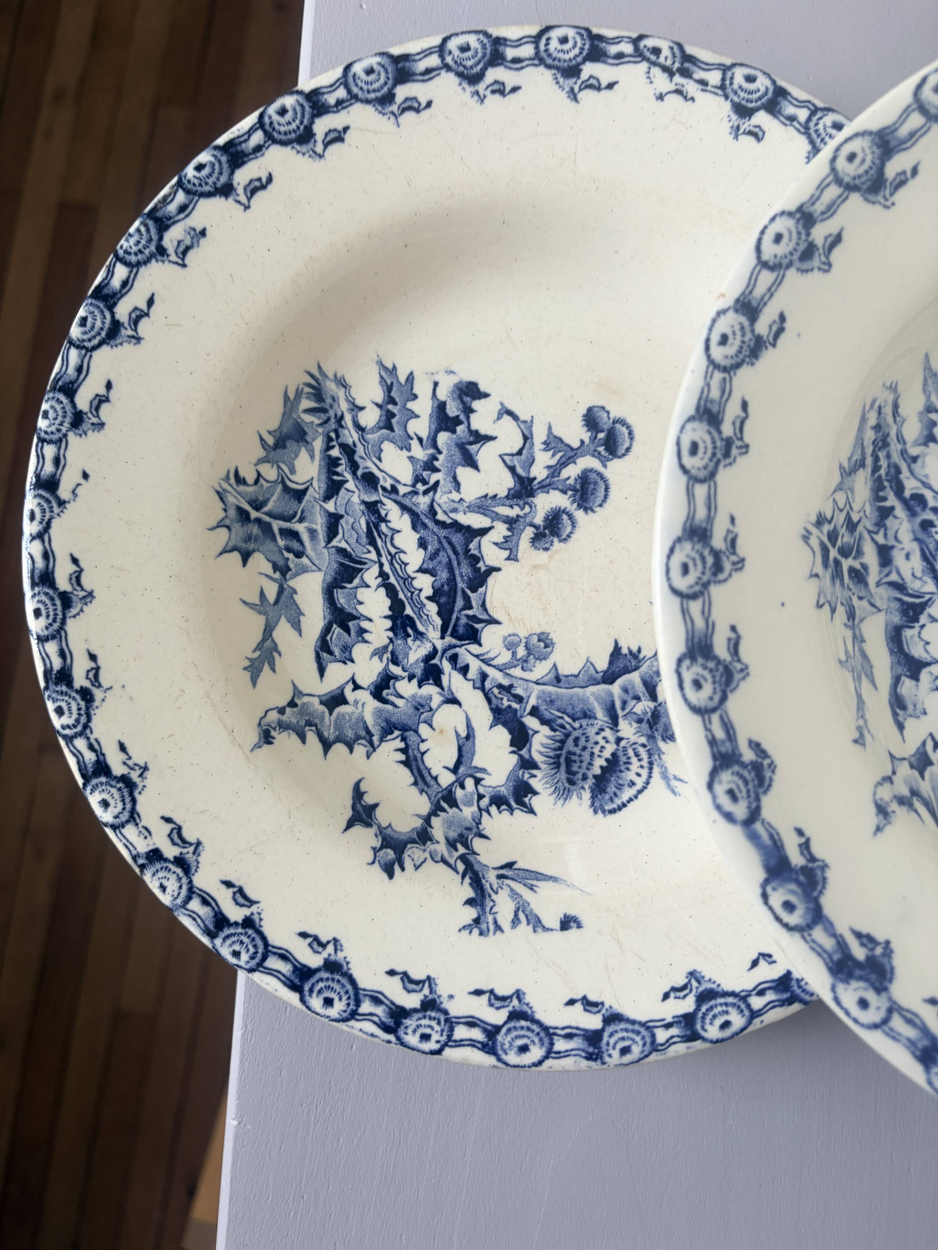 4 assiettes creuses Gien Chardons 260359