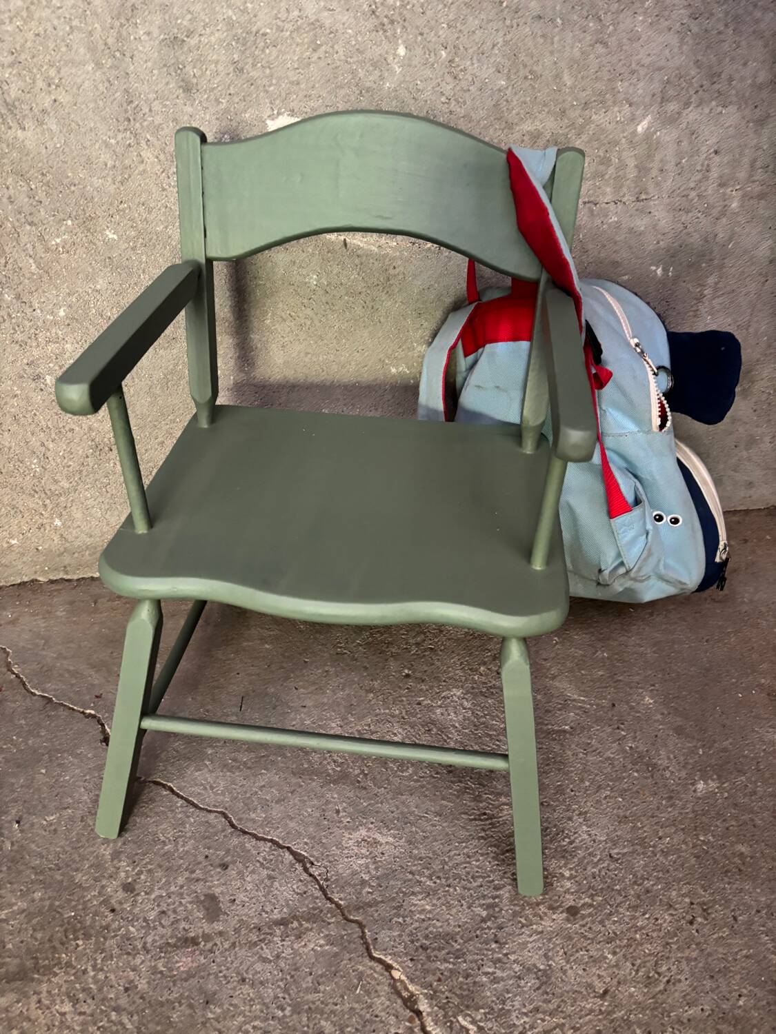 Vintage green designer children's armchair