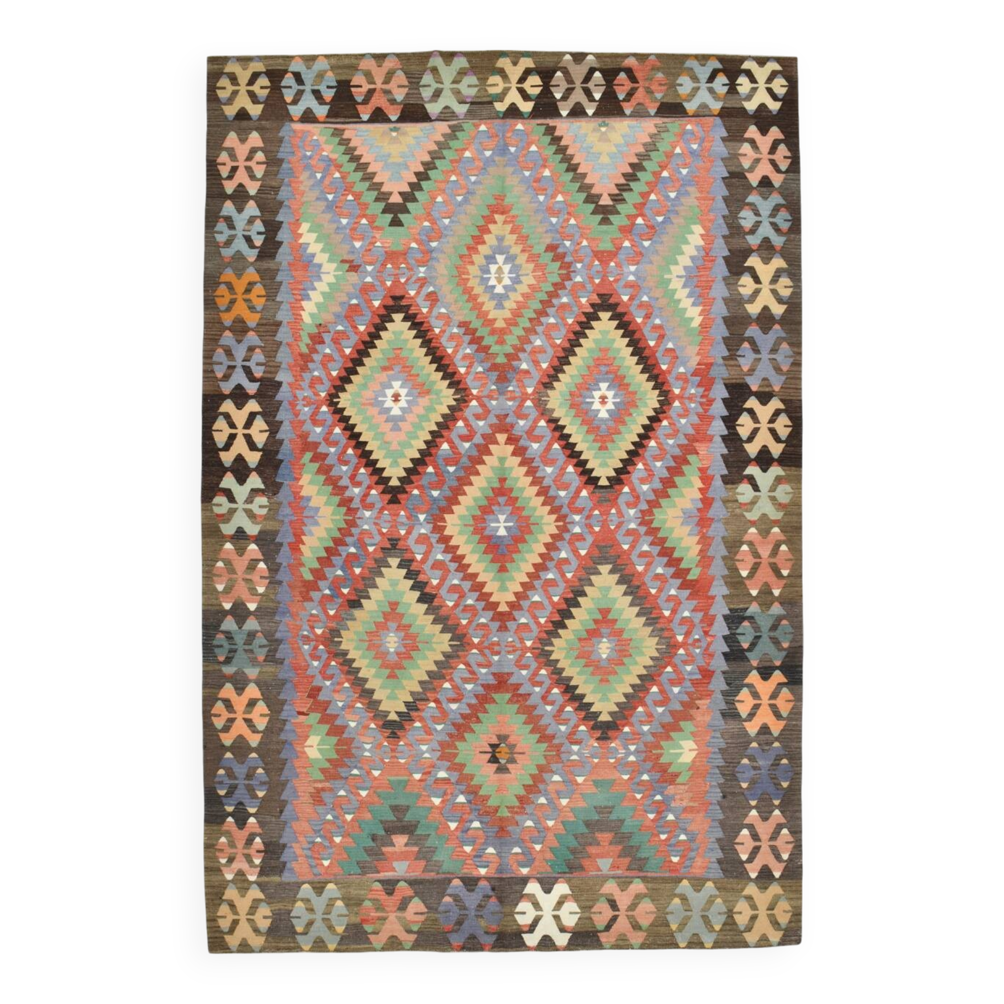 7x10 Geometric Handmade Vintage Rug, 207x311Cm