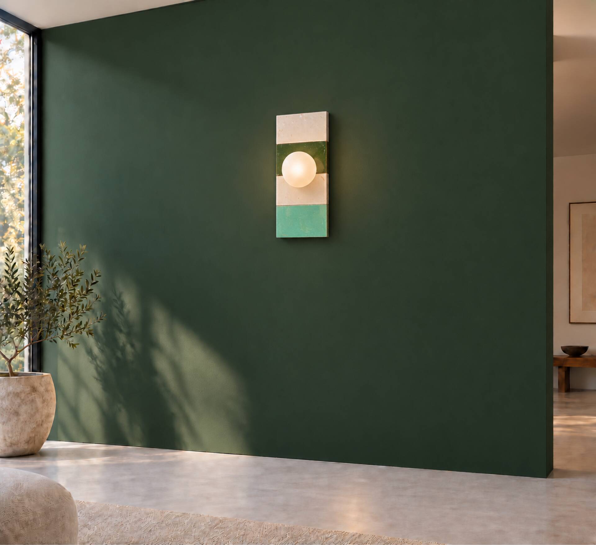 Ceramic zellige wall lamp