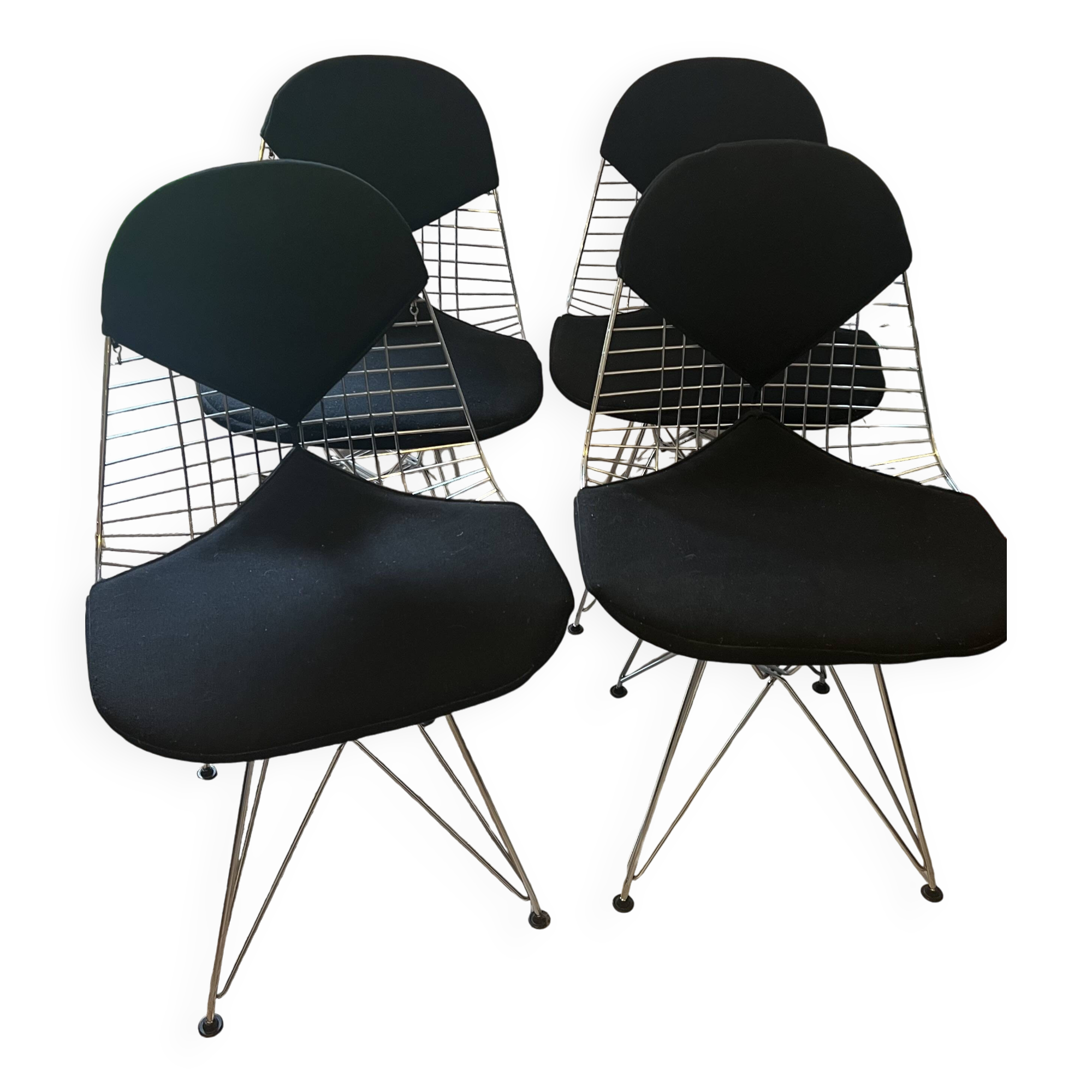 Lot de 4 chaises DKR-2 par Charles & Ray Eames pour Vitra