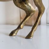Vintage golden brass horse