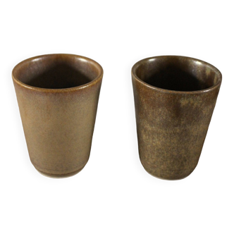 Set of 2 vintage Digoin stoneware cups