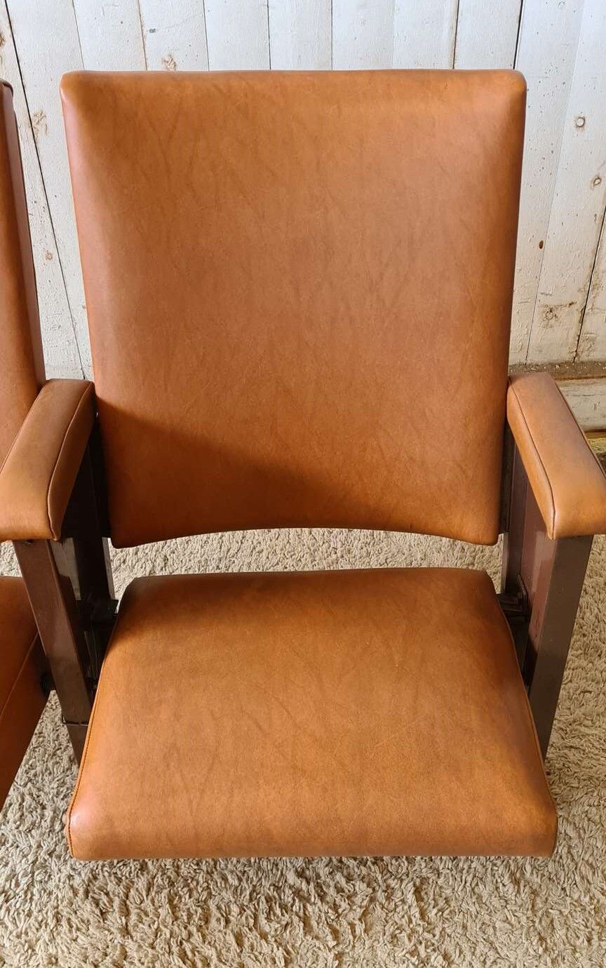 Pair of vintage cinema armchairs