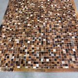 Vintage patchwork cow leather rug, 1970s