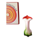 Vase in red, white and green opaline Tie & Dye 1950s