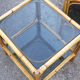 Pair of bamboo and smoked glass vintage bedside tables
