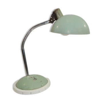 Adjustable desk lamp in water green metal from the 1950s / Vintage