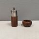 A salt shaker and a pepper mill in teak, made in Denmark 1960-70s
