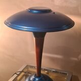 Lamp mushroom blue metal 1940