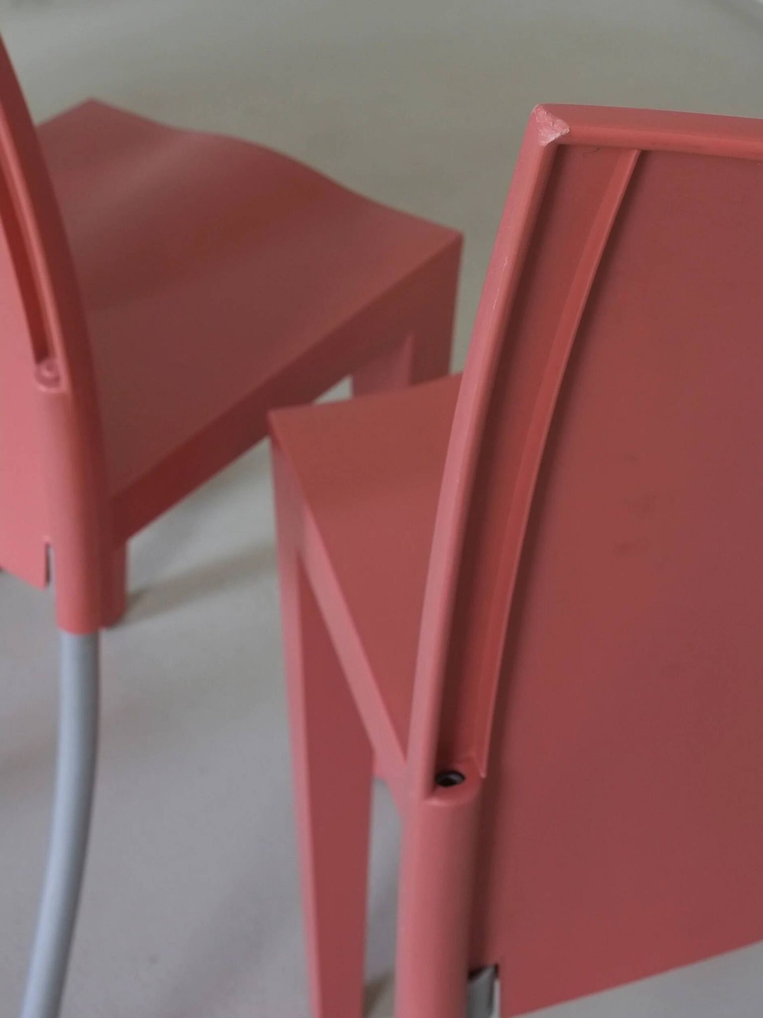 4 Kartell Coral Pink "Miss Global" Chairs by Philippe Starck | 1990s