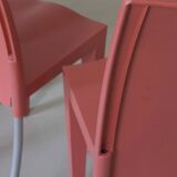 4 Kartell Coral Pink "Miss Global" Chairs by Philippe Starck | 1990s