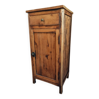 Petit meuble de rangement vintage en pin – Ancien meuble d’atelier français