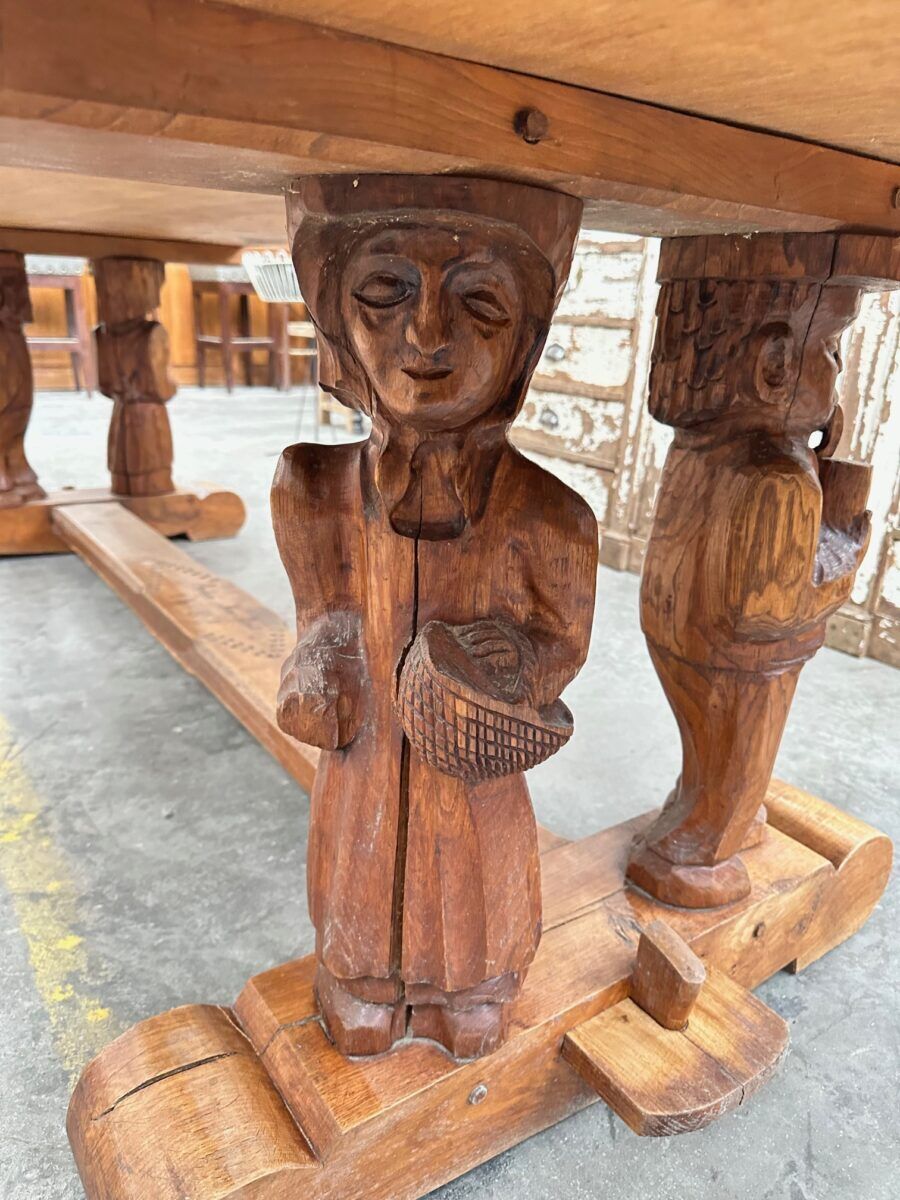 1950s mountain table in solid elm