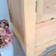 Parisian Art Deco wardrobe in stripped natural wood – floral patterns