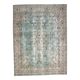 1970s Vintage Persian Handmade Wool Cotton Light Blue Area Rug 285x383