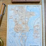 Southampton, England, original map printed in 1913.