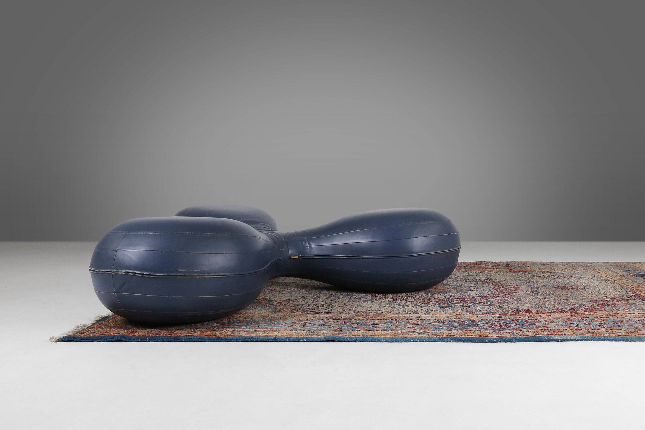 Leather Pouf by Lowie Vermeersch for Durlet, Belgium 1999