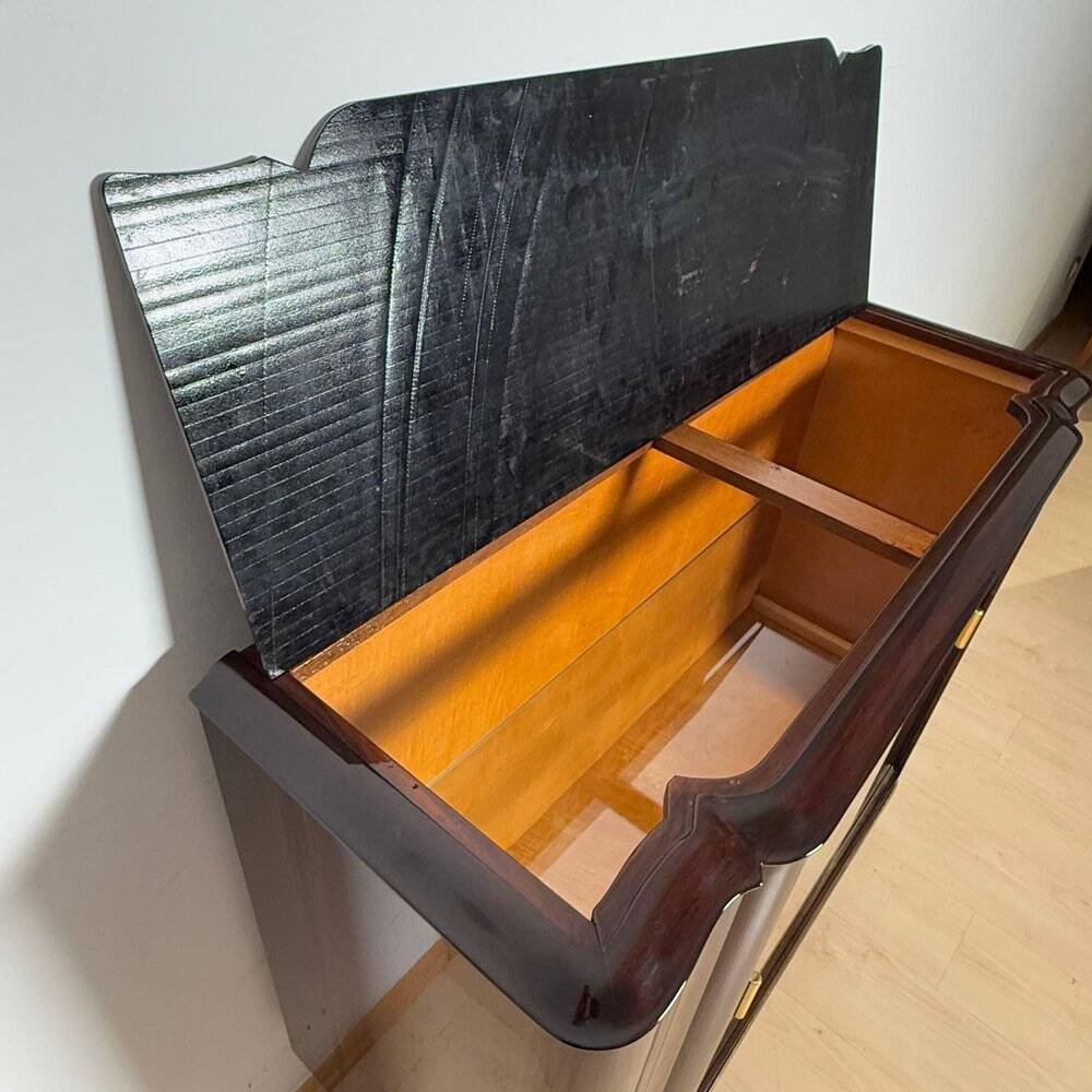 Art Deco Sideboard with Vitrine in Macassar Ebony & Maple, Paris, 1930s