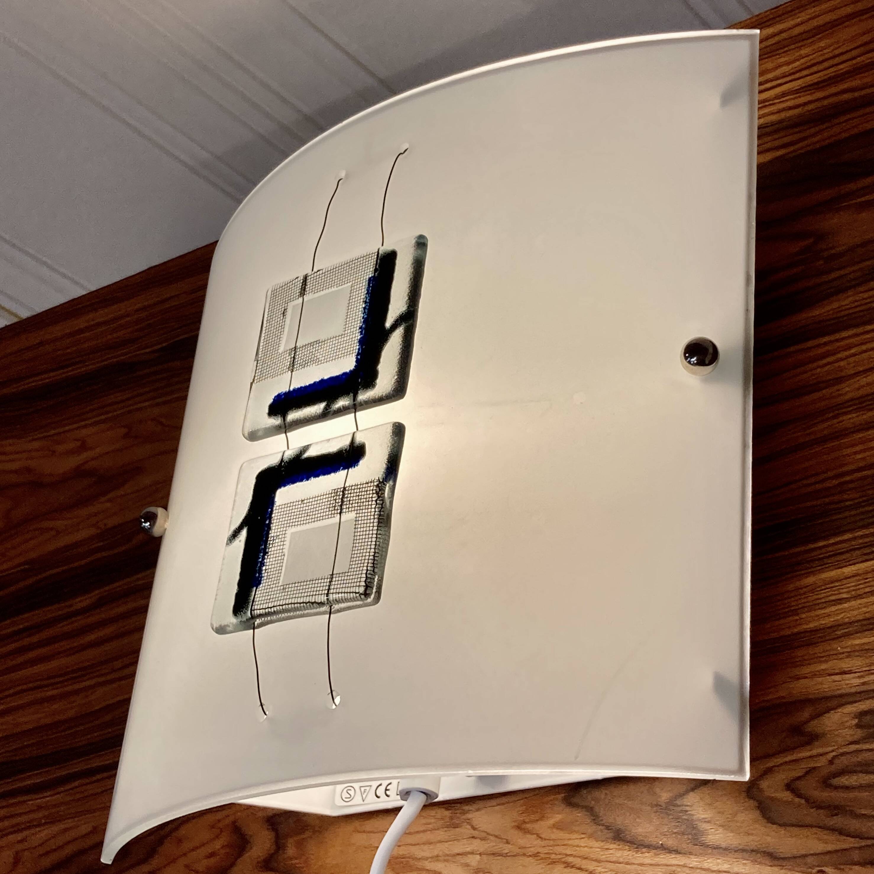 LARGE SCANDINAVIAN DESIGN GLASS WALL LIGHT.