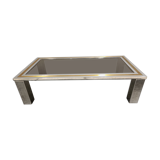 Vintage chrome and brass coffee table, 1970s