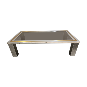 Vintage chrome and brass coffee table, 1970s