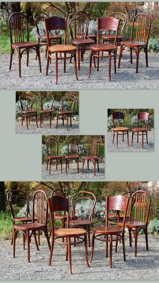 Lot 8 bistro chairs early 20th century