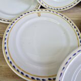9 assiettes anciennes Théodore Haviland, estampillées et monogrammées