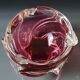 Ashtray/empty pocket, in blown Art glass, Murano/Italy. Organic floral shape. Pink tones