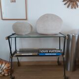 Desserte-console en métal et laiton vintage