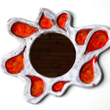 Stylized ceramic sun-shaped mirror, Vallauris